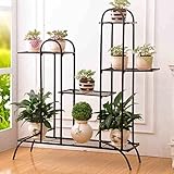 ADDAS アイアンフラワースタンドマルチフロアバルコニーリビングルームインテリアフラワーポットラック表面多目的フラワーシェルフ