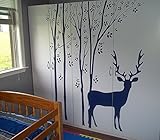 Love Forest and Deer - Beautiful Tree Wall Decals for Kids Rooms Teen Girls Boys Wallpaper Murals St