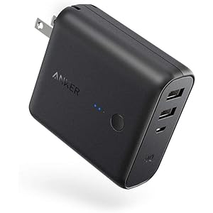 Anker PowerCore Fusion 5000 (モバイルバッテリー 搭載 USB充電器 5000mAh) 【PSE認証済/コンセント 一体型/PowerIQ搭載/折りたたみ式プラグ】 iPhone & Android各種対応 (ブラック)