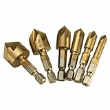 バリ取り 面取りカッター 工具 金属 プラスチック 加工 6mm-19mm チタンコーティング 6本セット　薄板 穴 くり広げ