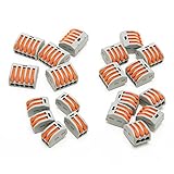 200PCS Suyepレバーナットアソートパックコンダクタコンプレッションスプライスワイヤコネクタ400 V 28-12 AWG PCT-21X / 222-41X