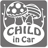 imoninn CHILD in car ステッカー　【マグネットタイプ】　No.41　キノコさん　（シルバーメタリック）