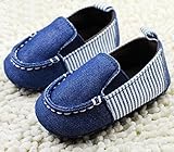 ベビーシューズ　ファーストシューズ　ヒモなし　ストライプ柄　デニム　2792 (13cm)