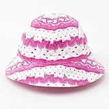 笑顔でおでかけベビー帽子・ハット（日本製）　リボンとレース模様でプリティcute（ホワイト）　B20001