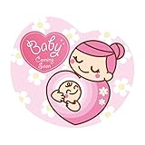 Baby coming soon 車両用マグネット (花柄ピンク)