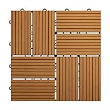 【HY】 ウッドデッキ 人工木　樹脂　ウッドパネル ウッドタイル　27枚入り 厚さ22mm　全6色　３タイプ　ジョイントタイル　デッキ　　腐りにくい　ガーデン　ベランダ庭　玄関 (Cタイプ_27枚, 