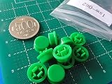 タクトスイッチキャップ＜12mm×12mm用　円形キャップ　緑＞10個＜1sw-062＞