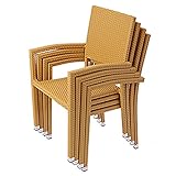 人工ラタンチェア 4脚セット ナチュラル 籐 肘掛け付き 家具 ファニチャー インテリア おしゃれ スタッキングチェア リビング chair 椅子 南国 アジアン バリ風 リゾート ホテル ベランダ 