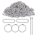 SHINIDE ボールチェーン 200個入り コネクター付き シルバー ボール径1.5mm ハンドメイド アクセサリーパーツ アクセサリー用チェーン