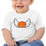 ファッション ボーイとガール 翼を持つサッカー 丸首シャツ 体に合う White Size 24 Months