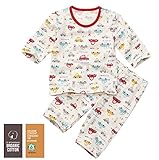 【あるこんたるこん】 オーガニックコットン ベビー キッズ ジュニア ルームウェア ジョニー君 男の子 パジャマ 7分袖 ハーフパンツ (120)