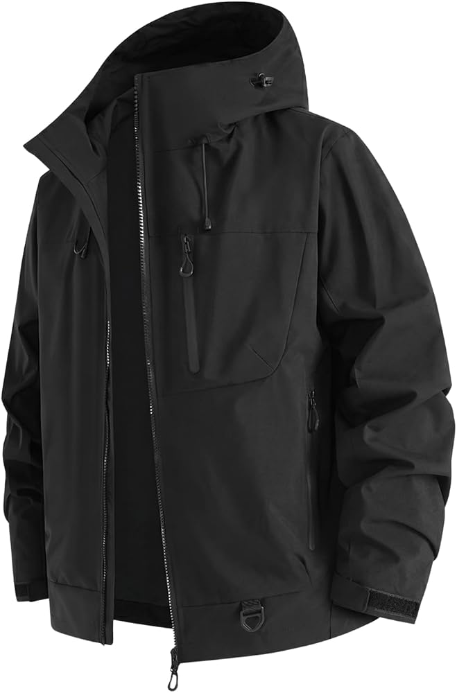 [foveitaa] マウンテンパーカー メンズ ジャケット アウトドア 登山 フード付き 大きいサイズ 秋 | 通気性・防風・防水機能付き生地、調整可能なフード紐、ファスナーポケット完備。ゆったりとしたシルエットで羽織りやすく、おしゃれなライトコー