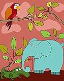 Green Leaf Art Elephant Friends Canvas Art [並行輸入品]