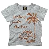 《初夏盛夏対応》DODOMPA(ドドンパ) ヤシノ木&車天竺半袖Tシャツ 130cm/杢グレー NO.F-974065
