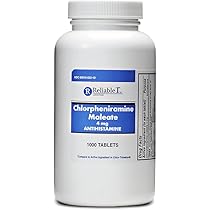 Reliable 1 Laboratories Chlorpheniramine Maleate 4mg 1000 Tablets For Runny Itchy Sneezing Nose Or Throat And Itchy Watery Eyes 1000 Count Pack Of 1 02210 Amazon Sg Health Household Personal Care
