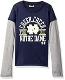 NCAA Girls Cheer Cheer長袖シャツ、サイズ4、ミッドナイトネイビー