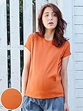 Angeliebe エンジェリーベ マタニティ 授乳口付き 半袖 リブ Tシャツ 妊婦服 産前 産後 M オレンジ 21767 21767160