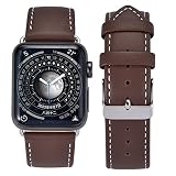 Apple Watch Series 8 7 6 SE 5用純正レザーウォッチストラップ (38/40/41mm,Dark Brown)