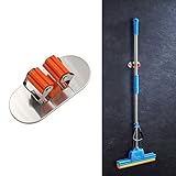 モップほうきホルダーオーガナイザー、ulifestar Strong 3 M粘着Brooms Mopsクリップ/ガレージ用壁ハンガーラックキッチンストレージ&組織システム、ステンレススチール 4