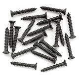 Musiclily Ultra M2.6x16mm ステンレス製 ネックエスカッション ビス ミリサイズ 平皿頭ネジ エレキギター用 ブラック(20本セット)