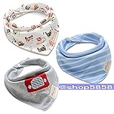 ベビー 三角 バンダナ スタイ よだれかけ 綿100％ (3枚組セット) 04