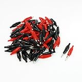 uxcell　ワニ口クリップ　プローブテスト　赤　黒　30mm 　100個入り