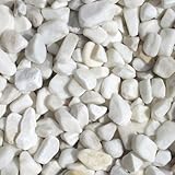 天然石 玉石砂利 1-2cm 30kg スノーホワイト (ガーデニングに最適 白色砂利）