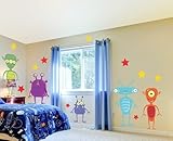 Oopsy Daisy Aliens Among Us Peel and Place, Purple/Red, 54' x 60' [並行輸入品]