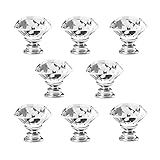 bewelter 40 mmクリアクリスタルガラスドアノブ 8pcs DK001-01