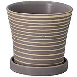 【6個セット販売】エイチツーオー　H1263　プランター　インテリアポット　パステルホルベＬ　ダークブラウン　サイズ：約φ12ｃｍｘ高さ11ｃｍ