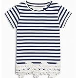 Next (ネクスト) Tシャツ 半袖 ボーダー レース 花 子供服 女の子 トップス 95 100 120 110 キッズ 子供