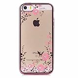 iPhone SE / iPhone 5 / 5s ケース UNEXTATI 高品質 TPU カバー 超薄型 メッキ加工 ケース 液晶保護 脱着簡単 透明 耐汚れ 耐衝撃 柔軟 軽量 Apple iP