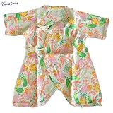 オーシャンアンドグラウンド｜ベビーコンビ肌着｜Tropical Time｜サーモンピンク