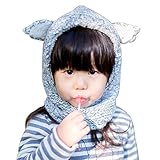 (よキーよ)Yokeeyo ニット帽 3D耳付き帽子 裏ボア 裏起毛 ネックウォーマー付き　マフラー 耳当て ニットキャップ　ねこ耳 可愛い猫耳　ベビー用ハット 赤ちゃん　大人キャップ キッズ 黒い 