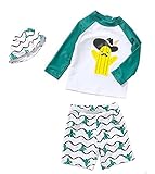 「楽々セレクトショップ」DUDU&MUMU正規品　大人気　子供用水着 男の子 スクール セパレート 上下セット キャップ付き 海水浴 スイミング ベビー フリル スカート 帽子付き お誕生日プレゼント