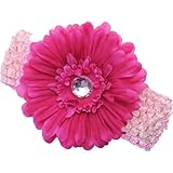 マンディ デイジー ヘアバンド付フラワーピン フューシャ×ライトピンク