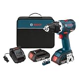 Bosch DDS182-02 18-volt Brushless 1/2-Inch Compact Tough Drill/Driver with 2.0Ah Batteries, Charger 