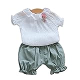 Candykidsベビー服 赤ちゃん　女の子　　キッズ Tシャツ ズボン セットアップ 子供　　 春夏 カジュアル お出かけ 出産祝い　ショートパンツ　二点セット　上下セット　セットアップ　パンツセッ