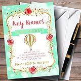 グリーン&ゴールドホット空気バルーンInvitationsベビーシャワー招待状 200 Invitations