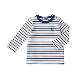 [ミキハウス] MIKIHOUSE 【ダブルＢ】 　Everyday Double_B　ボーダー長袖Ｔシャツ (70cm-150cm) 63-5212-674 青 80cm