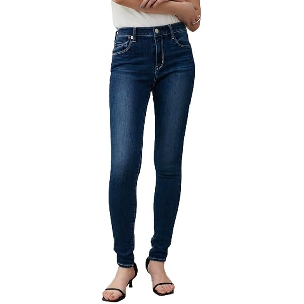 Amazon | [マウジー] ジーンズ Rebirth L／B embroidery SKINNY