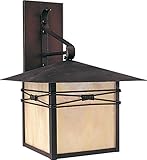 Maxim Lighting 8042IRBU One Light Burnished Iridescent Glass Wall Lantern, Black [並行輸入品]