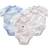 baby fruit 夏 ベビー服 半袖ロンパース 女の子 男の子 赤ちゃん Uネック プリント コットン 可愛い 三角 3枚セット BQ1693 ブルー 59cm