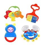 サクララ（Sakulala) ベル チャイム ラトル 音鳴り 玩具 ガラガラ　赤ちゃん　新生児　ベビー　お風呂　おもちゃ　４点セット