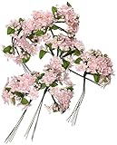 Daric VL6300 Hydrangea Flower Pick with Green Satin Leaf Accent, Pink, 36-Pack [並行輸入品]
