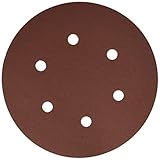 Bosch SR6R240 6-Inch Hook & Loop Sanding Disc, 6-Hole, Red, 240 Grit, 5 Pack [並行輸入品]