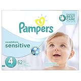 Pampers Swaddlers Sensitive Diapers Size 4 Super Pack 62 Count, 62 Count by Pampers