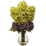 Nearly Natural 1304 Bostonian Hydrangea Arrangement, Green/Purple [並行輸入品]