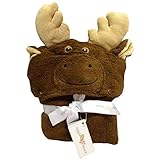 Kids Moose Hooded Towel Brown by Judastice