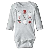NINKI ベビー服 メリークリスマス パーティー 服装 長袖 ロンパース 6ヶ月~24ヶ月 100%コットン 出産祝い Size 18 Months グレー